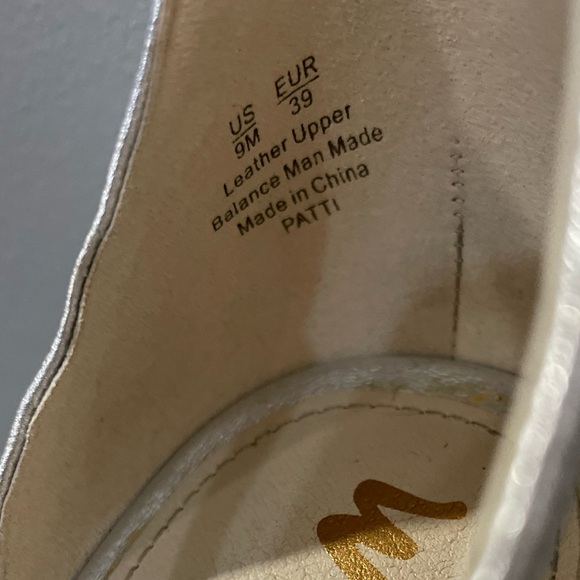 Sam Edelman Patti Ankle Strap Heel Sandal Leather silver Women’s Size 9 - Picture 2 of 6